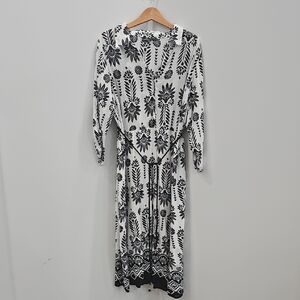 Floral Black and White Dress